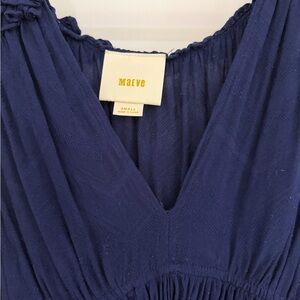 Maeve Deep Blue V-Neck Top-M